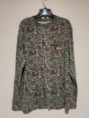 Marsh Wear Mens Long Sleeve Camo Shirt Medium Upf 40 Moisture Wicking